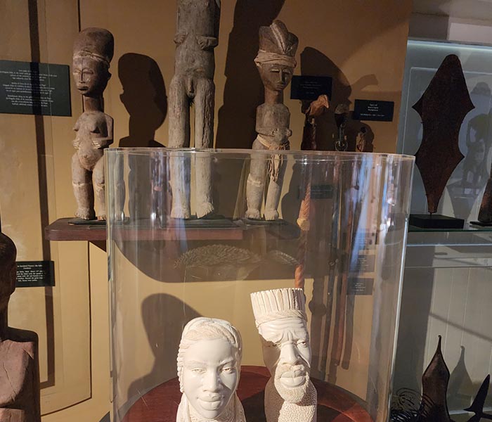 Ancient sculptures on the display of the website